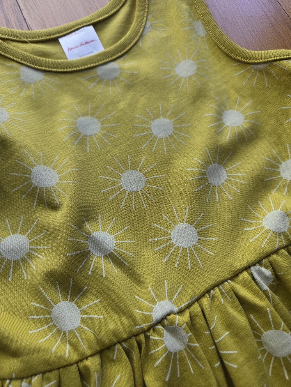 Hanna Andersson Yellow Sun Print Tank Dress Size 8 - Picture 3 of 4